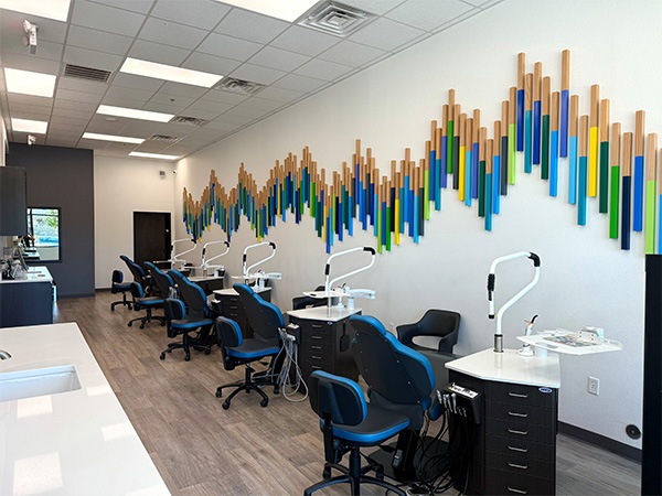 Reception desk of orthodontic office in Prosper and Frisco