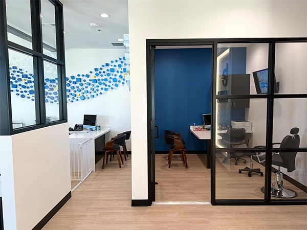 Reception desk of orthodontic office in Prosper and Frisco