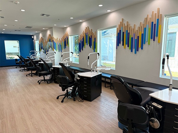 Reception desk of orthodontic office in Prosper and Frisco